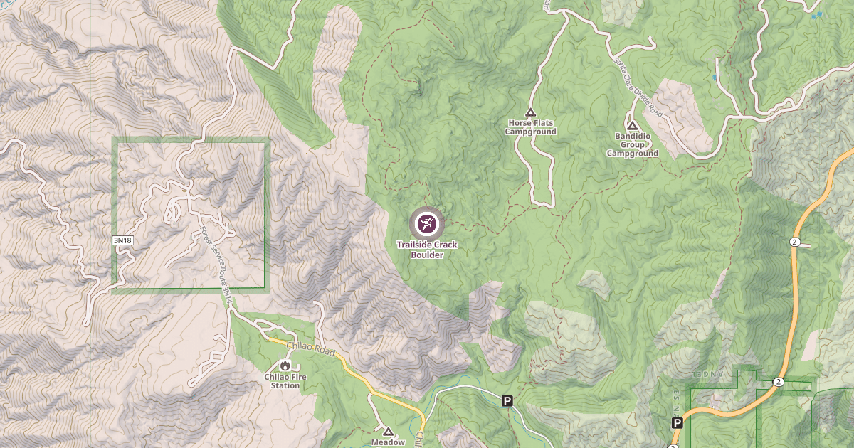 Map preview of Trailside Crack Boulder