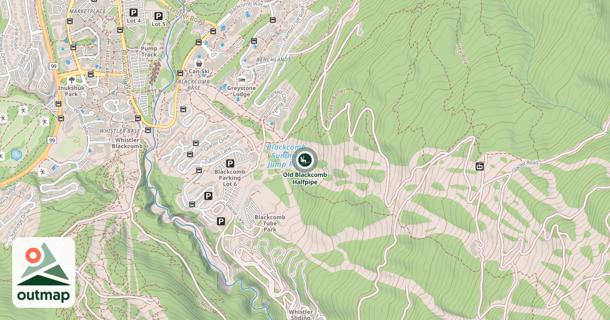 Map of Old Blackcomb Halfpipe