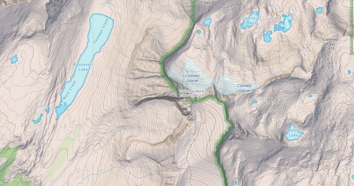 Map preview of Tuolumne Alpine Triple Crown