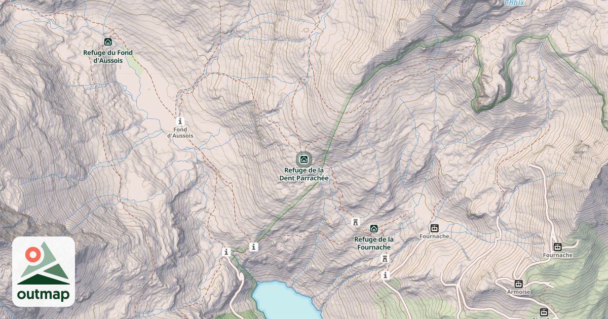 Map of Refuge de la Dent Parrachée