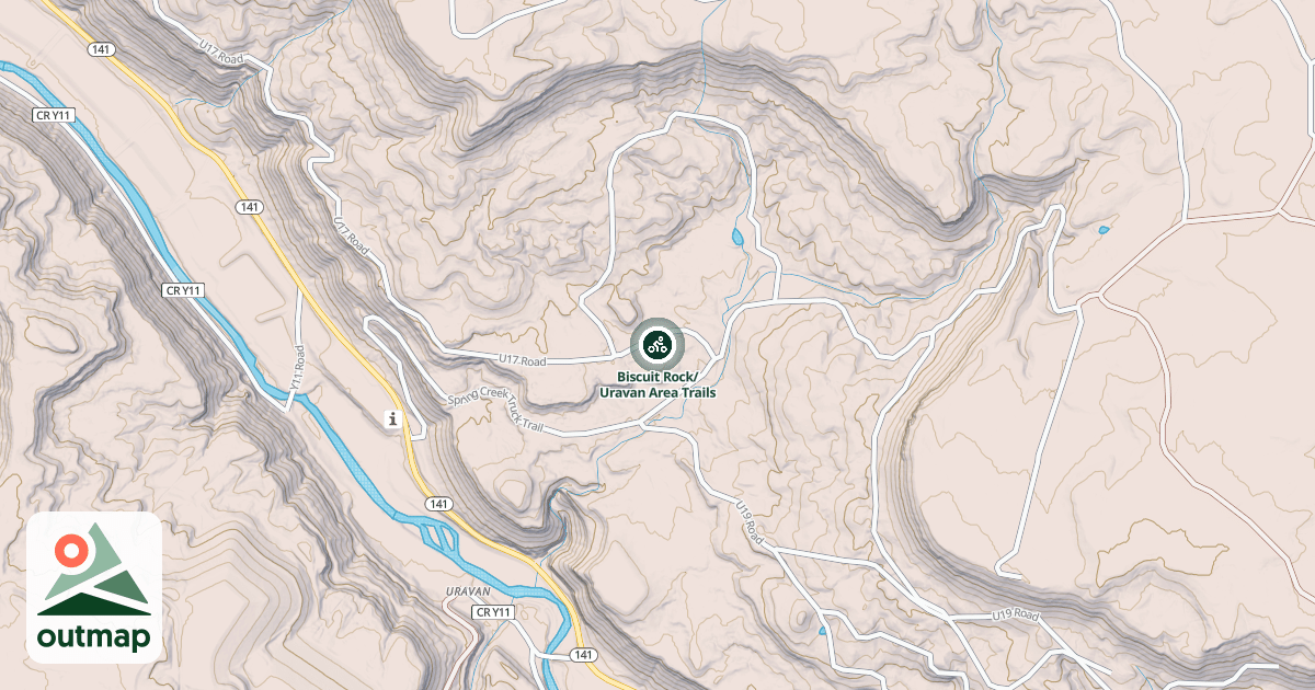 Map of Biscuit Rock/Uravan Area Trails