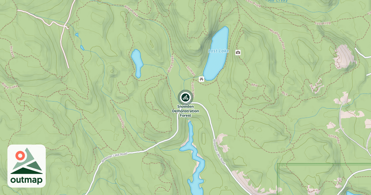 Map of Snowden Demonstration Forest