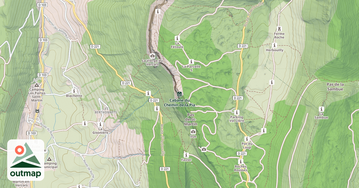 Map of Cabane du Chemin de la Pia
