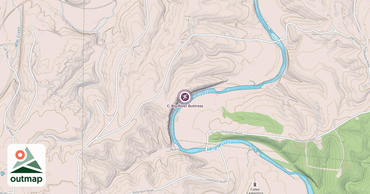Map of C: Big River Buttress
