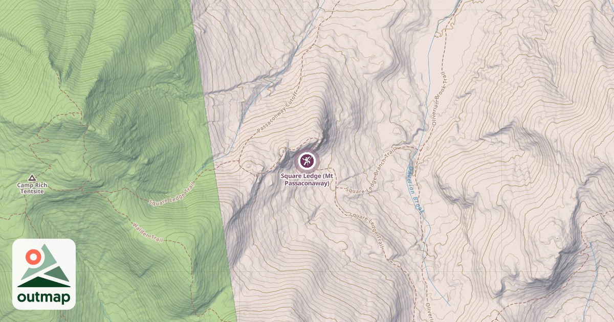Map of Square Ledge (Mt Passaconaway)
