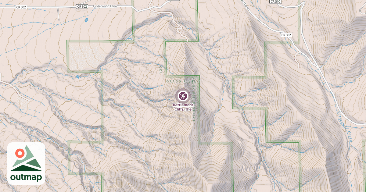Map of Battlement Cliffs, The