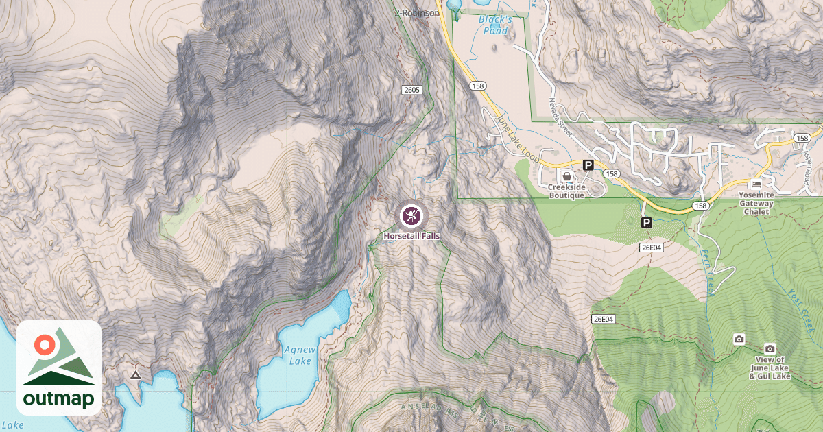 Map of Horsetail Falls