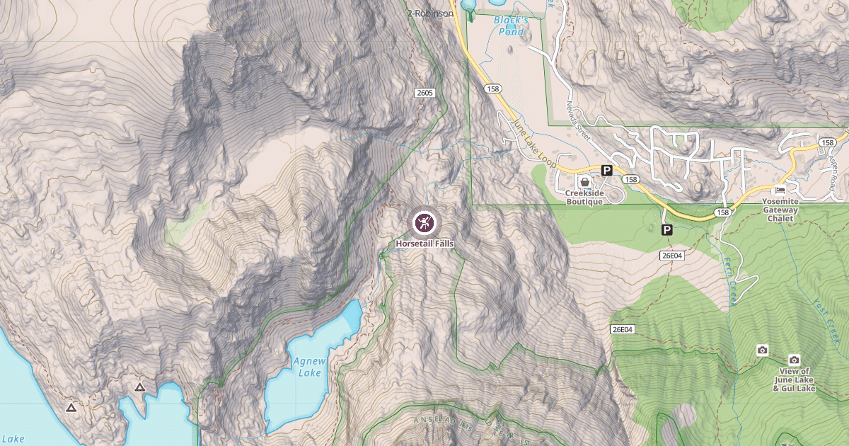 Map preview of Horsetail Falls