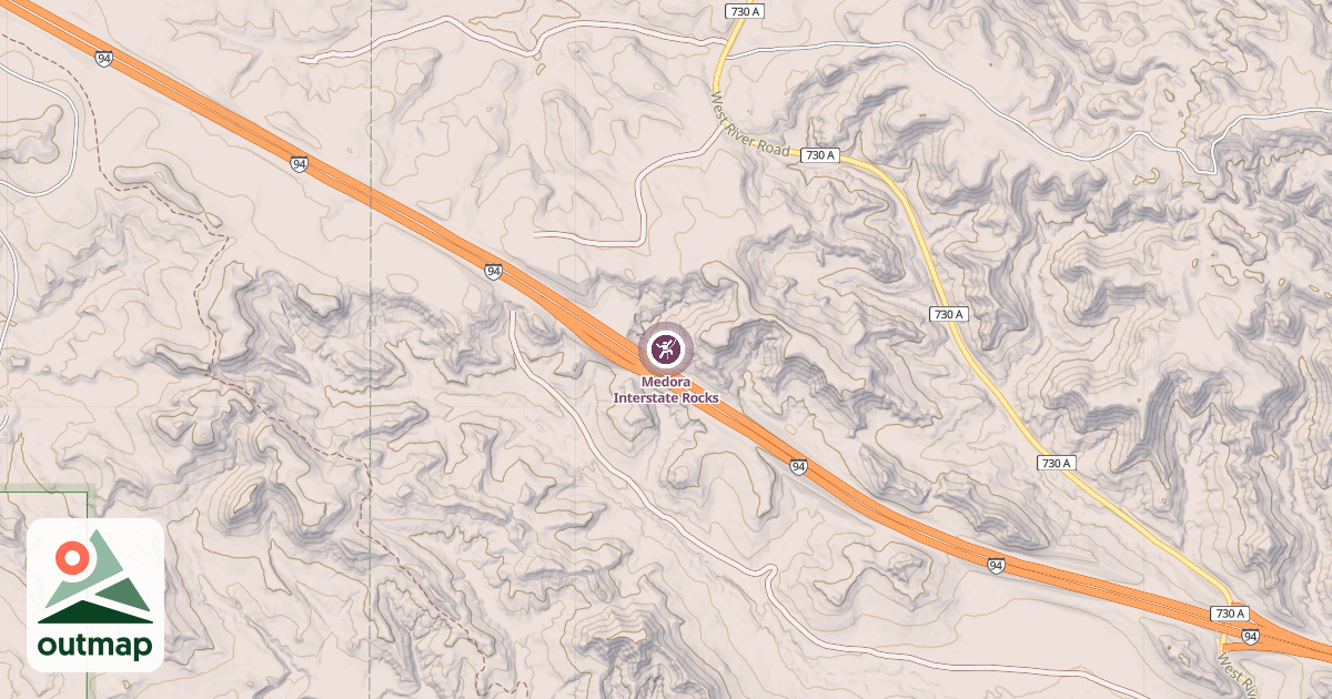 Map of Medora Interstate Rocks