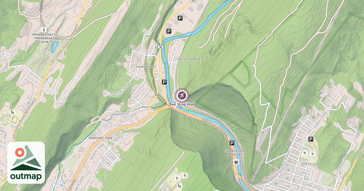 Map of Bee Sting Wall