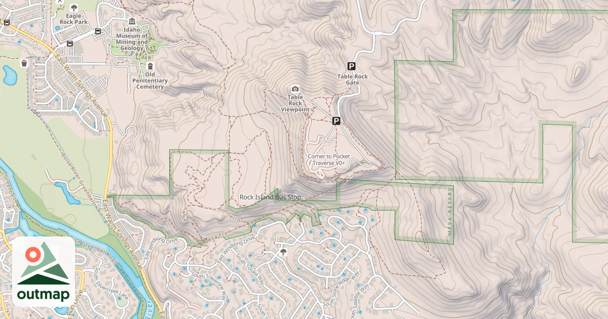 Map of Corner to Pocket Traverse