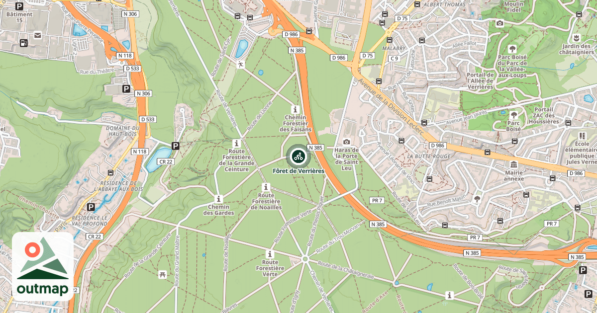 Map of Fôret de Verrières