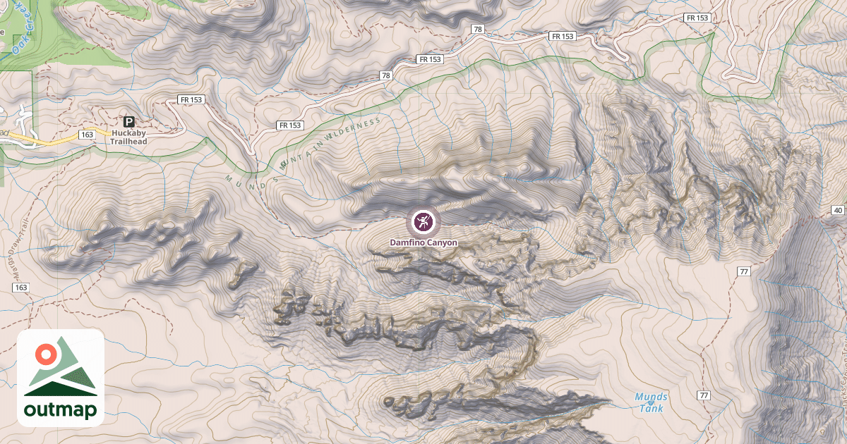 Map of Damfino Canyon