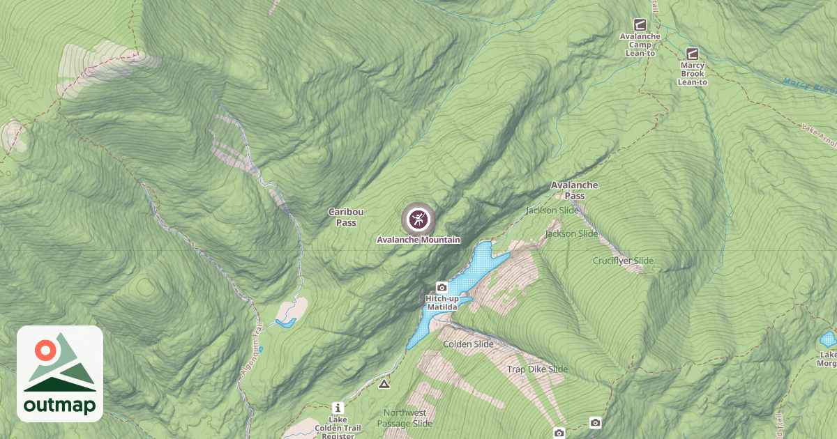 Map of Avalanche Mountain