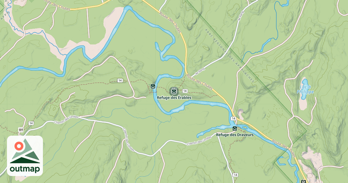 Map of Refuge des Érables