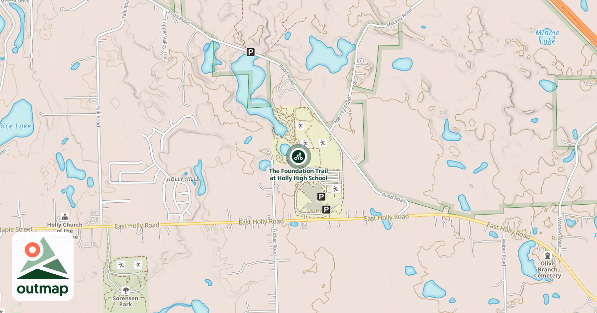 Map of The Foundation Trail at Holly High School