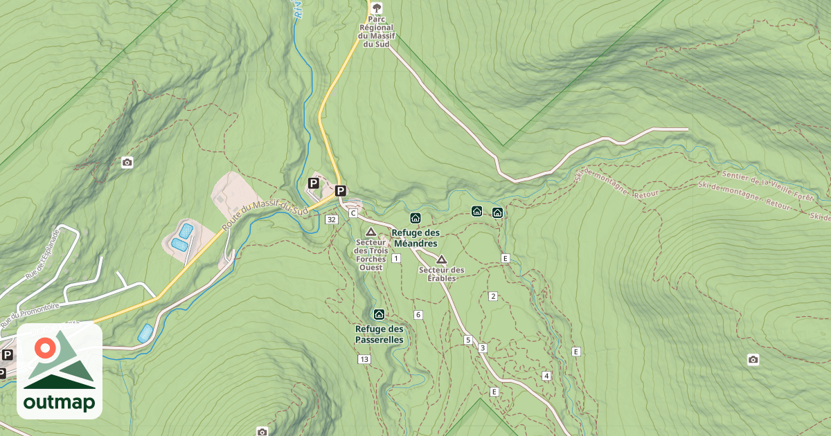 Map of Refuge des Méandres