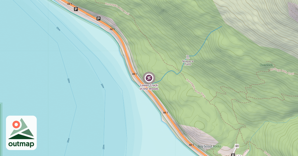 Map of Lower Crack in the Woods