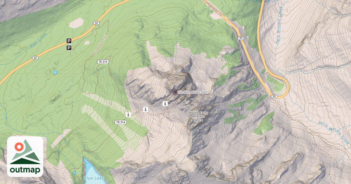 Map of Climbing Route Start