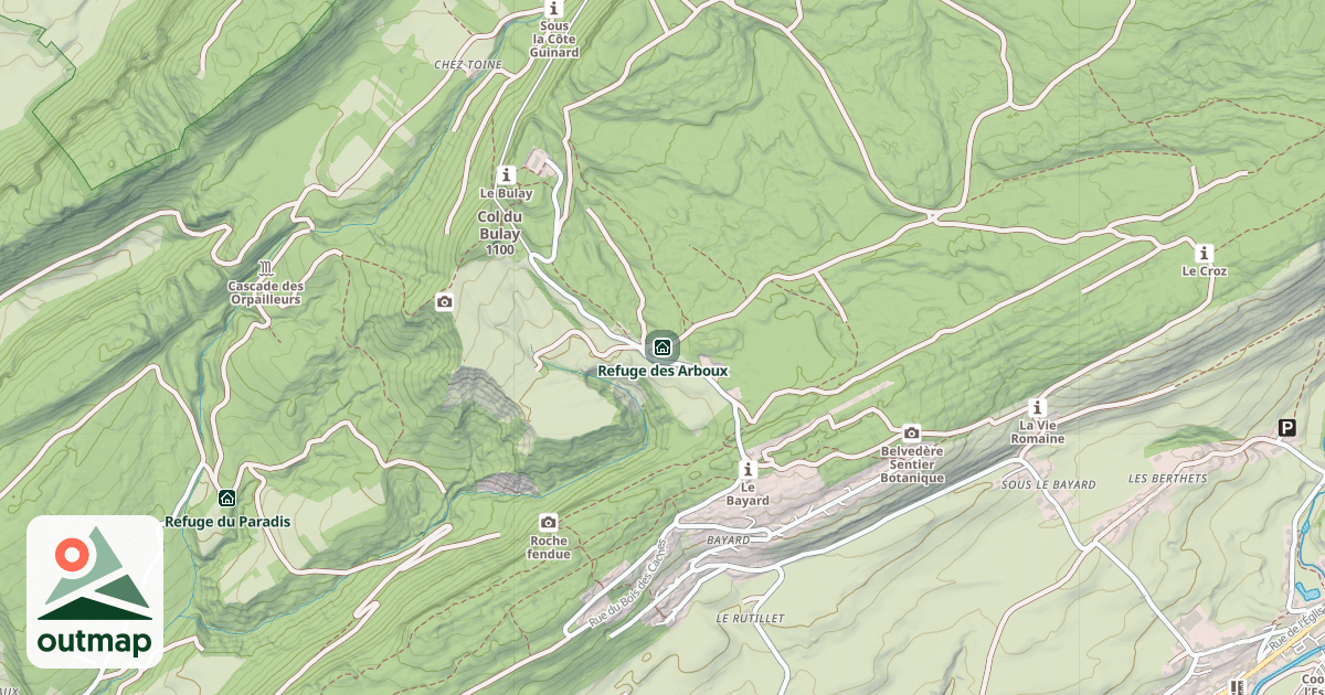 Map of Refuge des Arboux