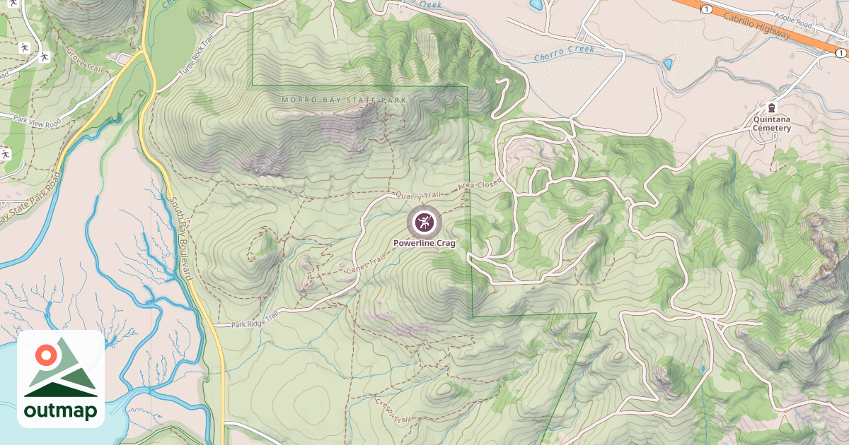 Map of Powerline Crag