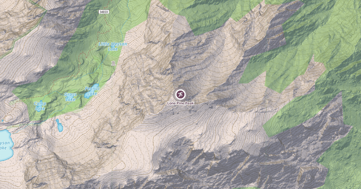 Map preview of Lone Pine Peak