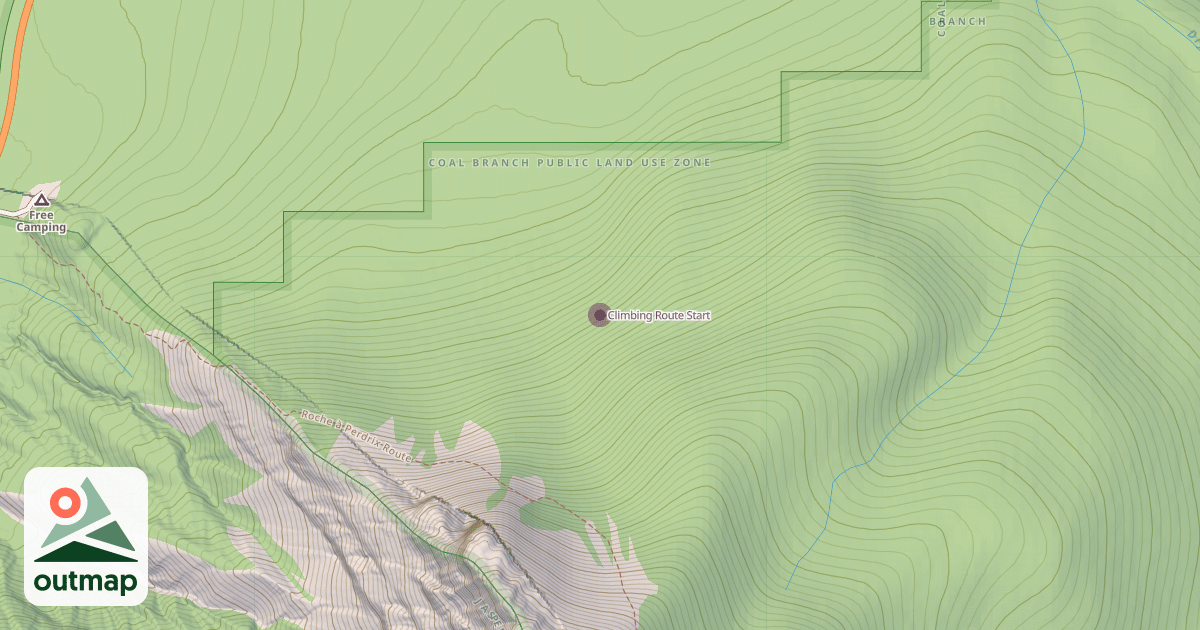 Map of Climbing Route Start