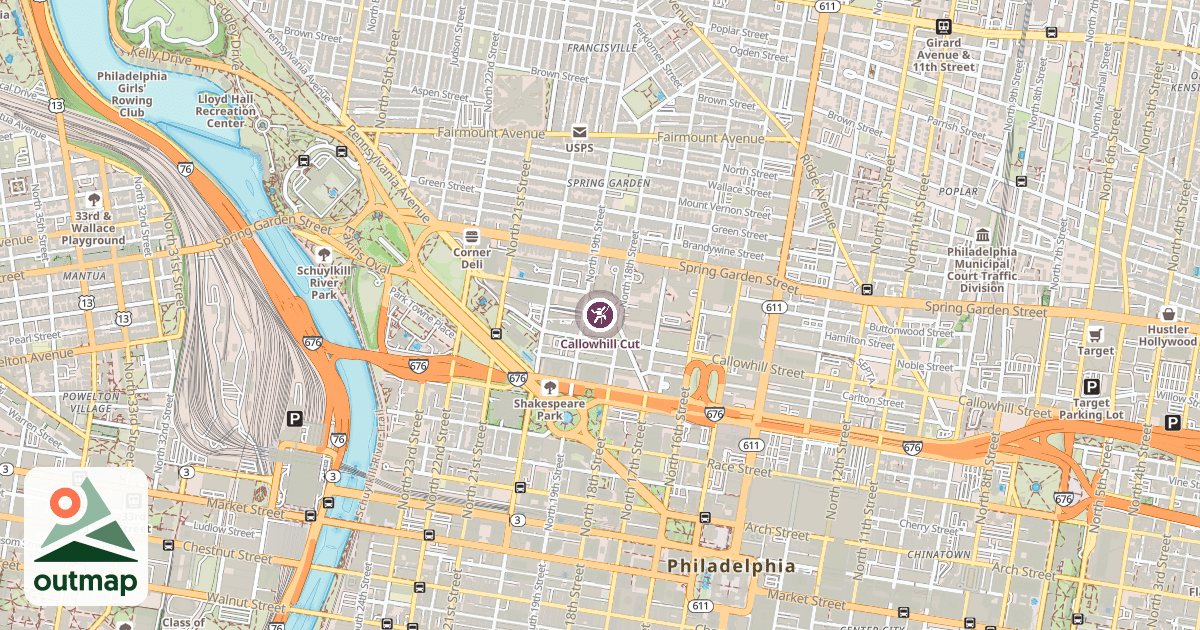 Map of Callowhill Cut