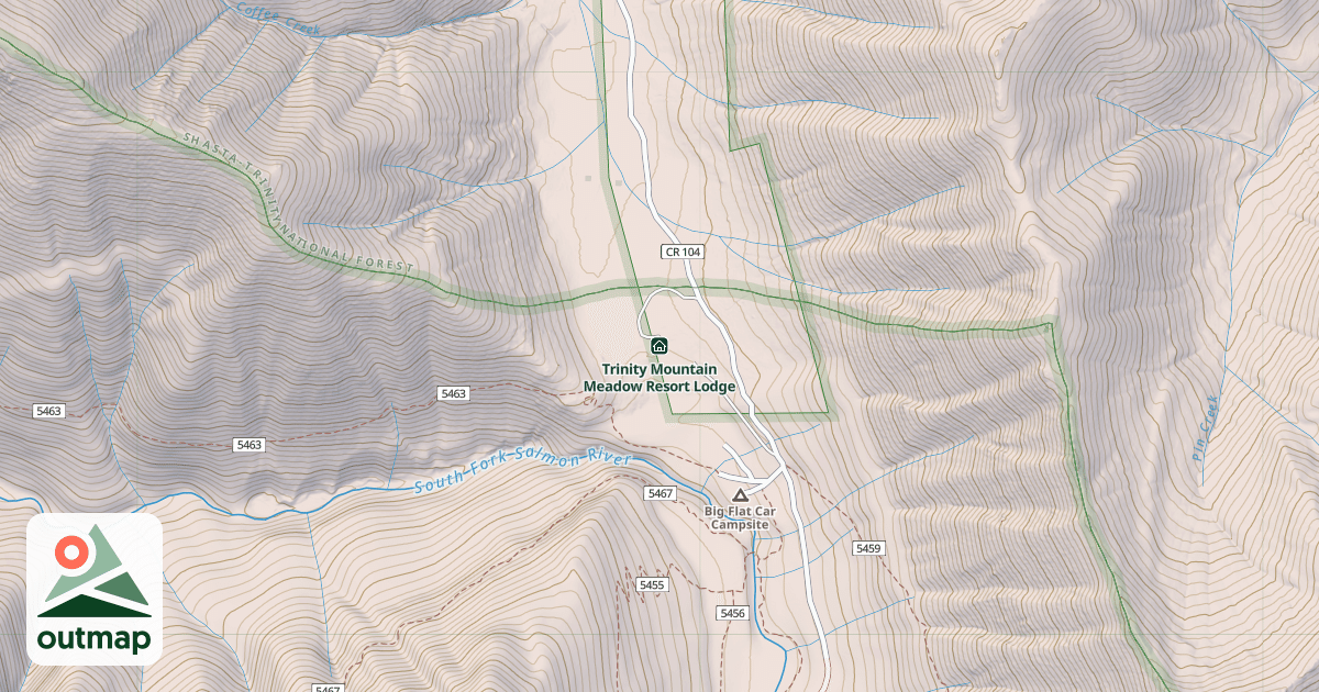 Map of Trinity Mountain Meadow Resort Lodge