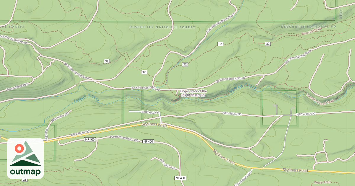 Map of Finger crack of the (high) desert