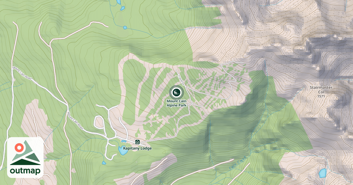 Map of Mount Cain Alpine Park