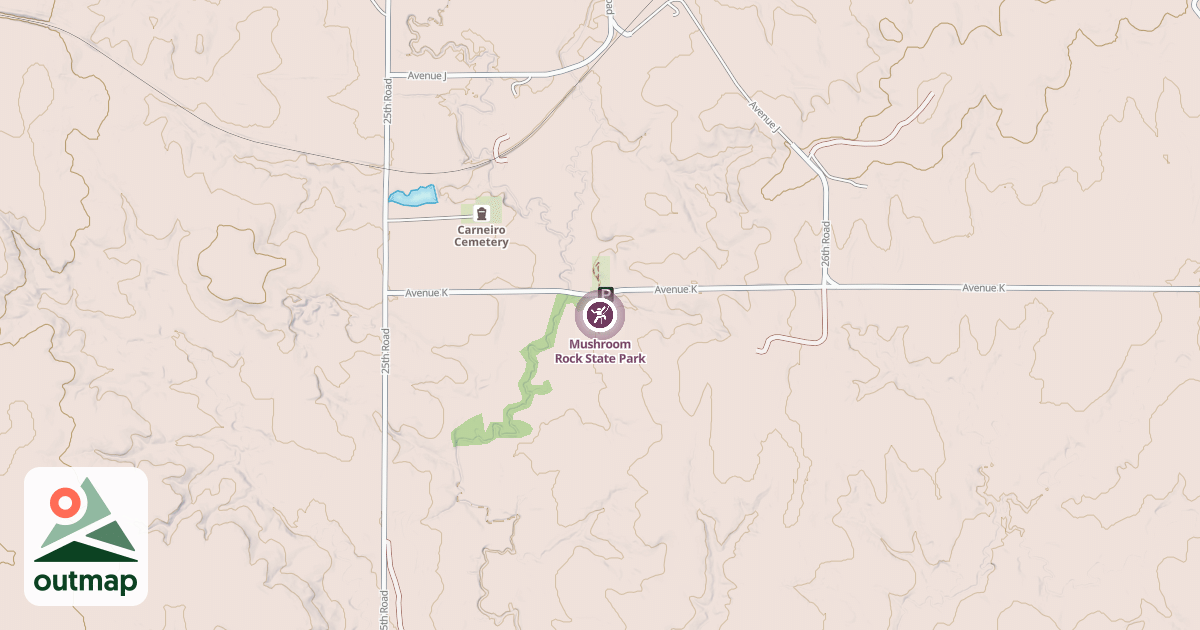 Map of Mushroom Rock State Park