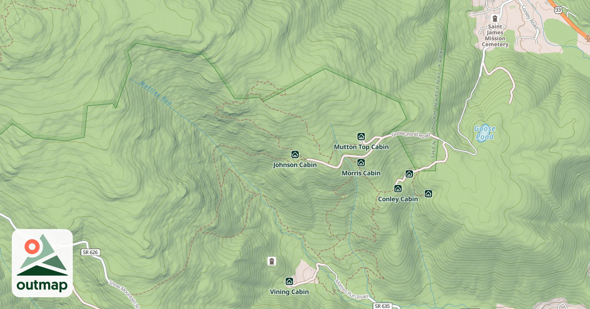 Map of Johnson Cabin