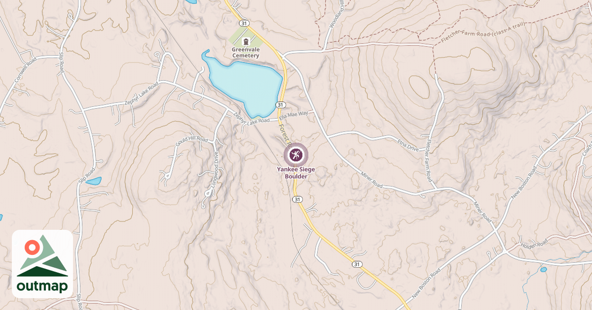 Map of Yankee Siege Boulder