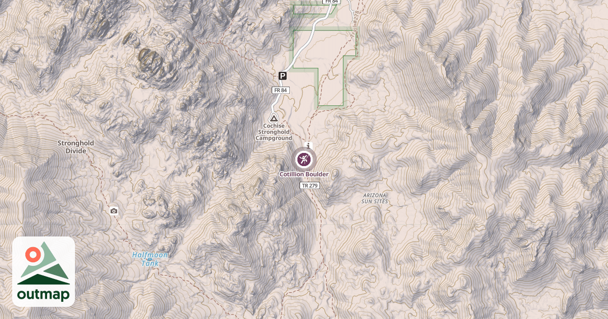 Map of Cotillion Boulder