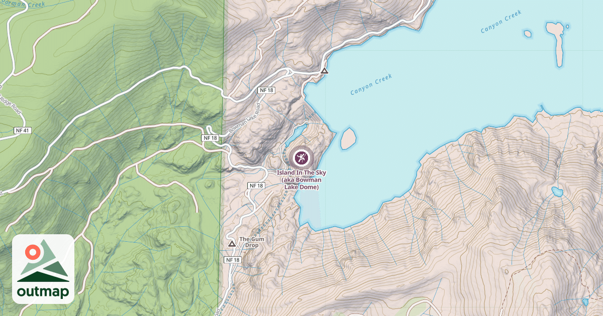 Map of Island In The Sky (aka Bowman Lake Dome)