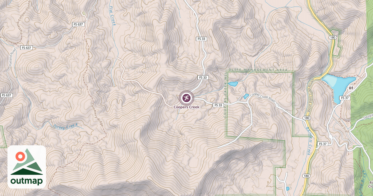 Map of Coopers Creek