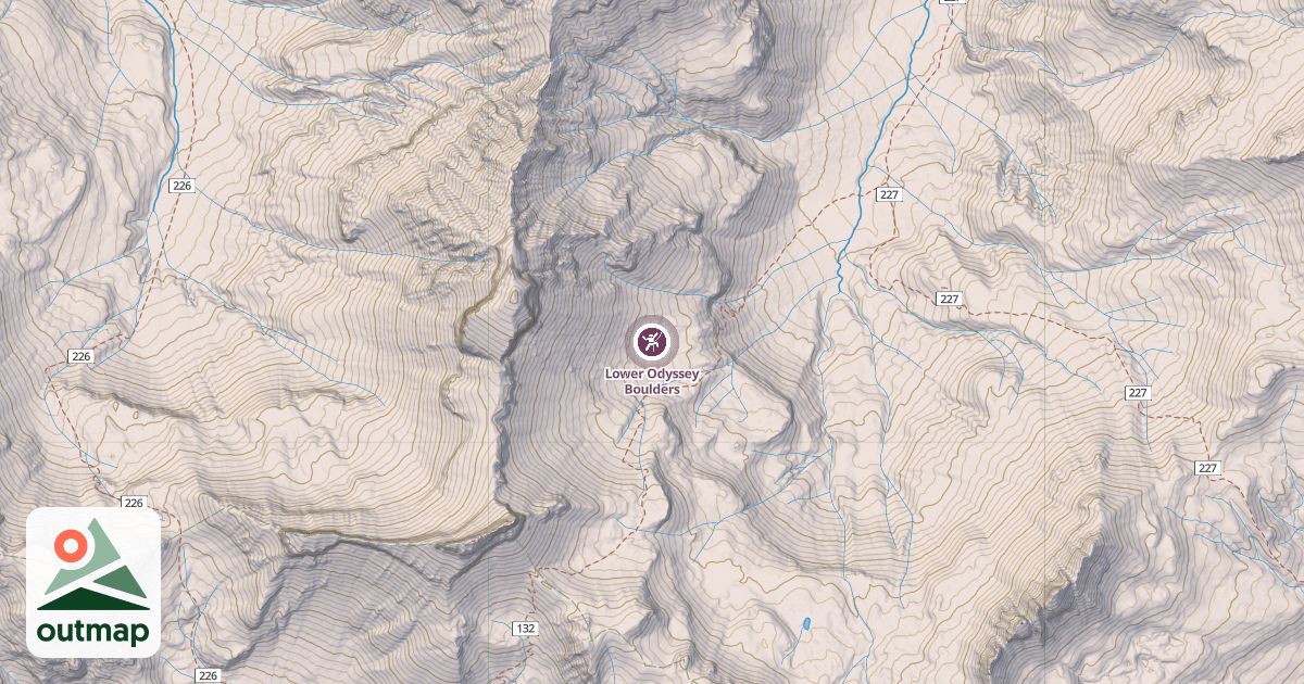 Map of Lower Odyssey Boulders