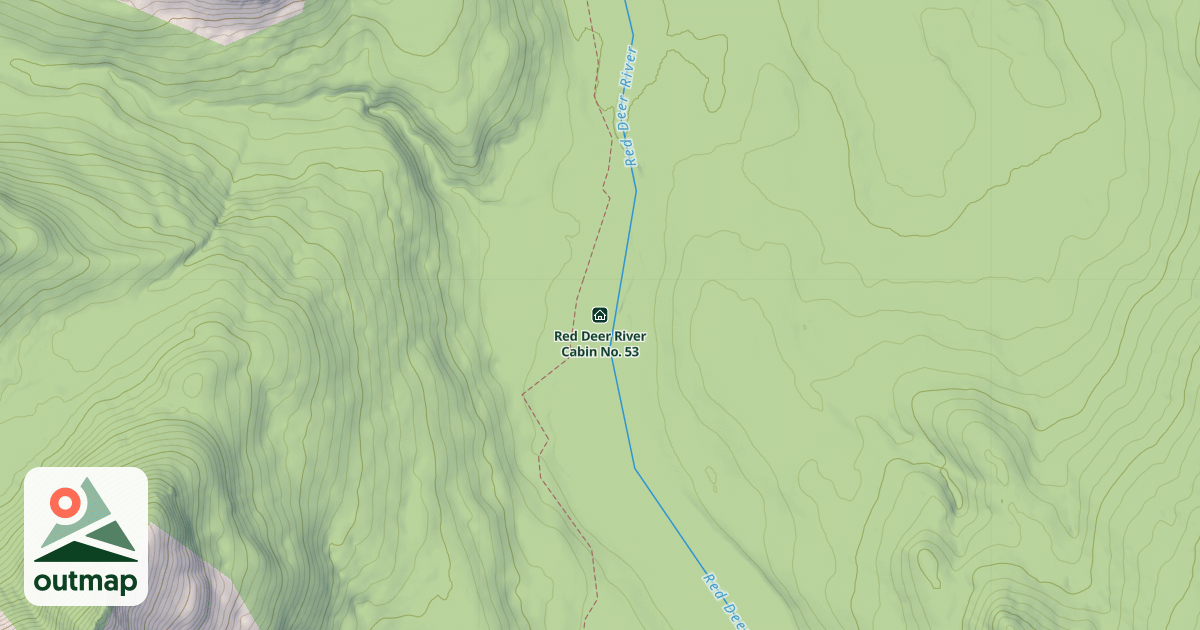 Map of Red Deer River Cabin No. 53