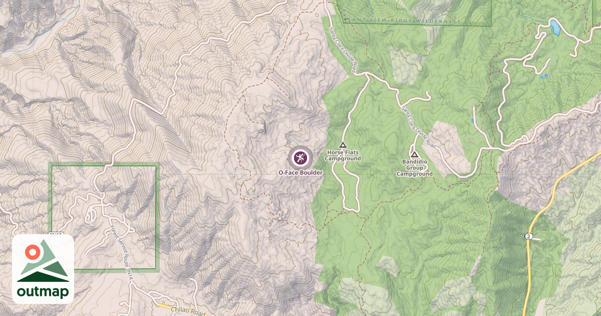 Map of O-Face Boulder