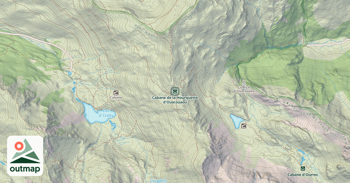 Map of Cabane de la Hourquette d'Ouscouaou