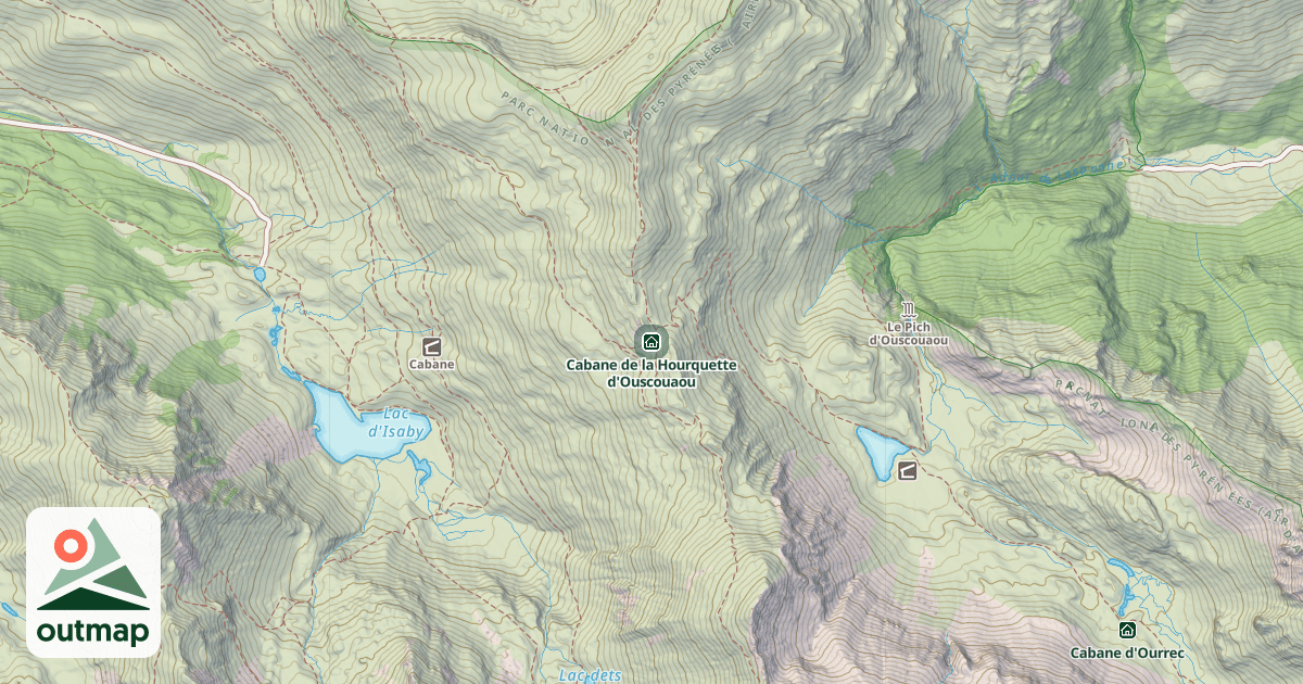 Map of Cabane de la Hourquette d'Ouscouaou