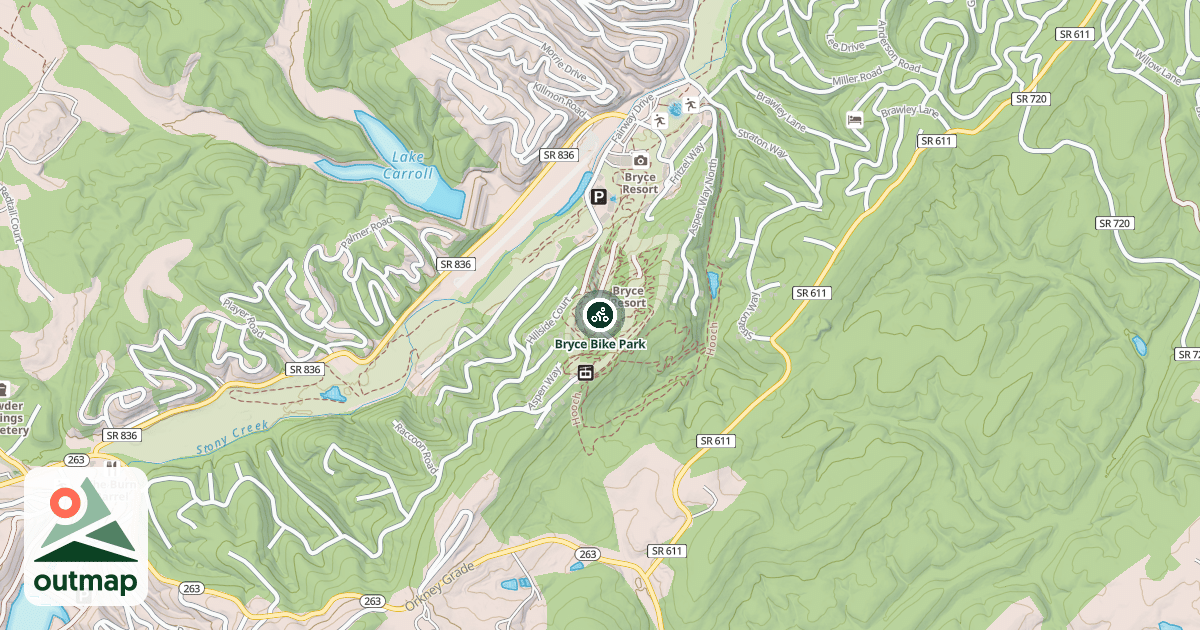 Map of Bryce Bike Park