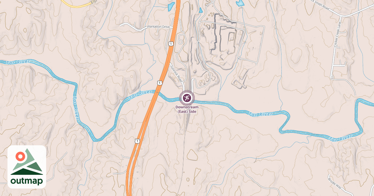 Map of Downstream (East) Side