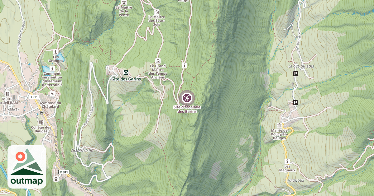 Map of Site d'escalade des Garins