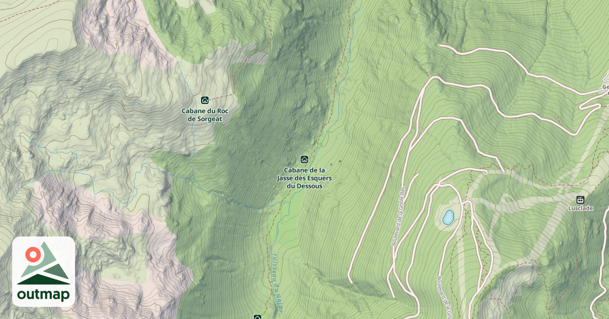 Map of Cabane de la Jasse des Esquers du Dessous