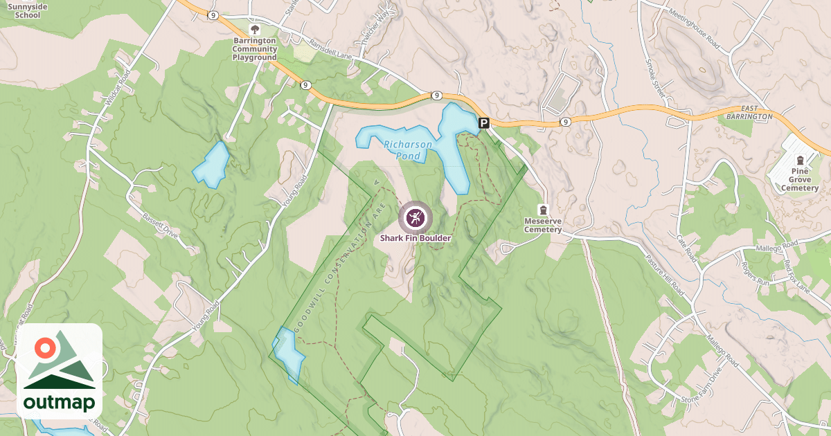 Map of Shark Fin Boulder