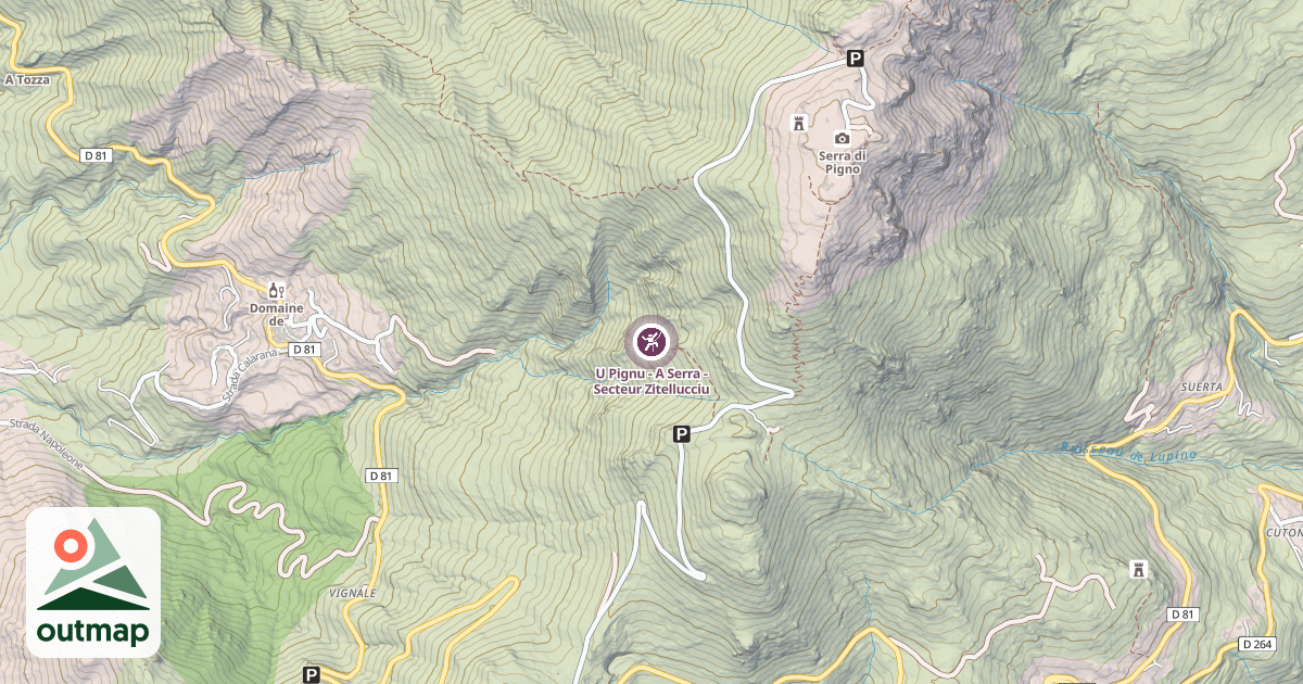 Map of U Pignu - A Serra - Secteur Zitellucciu