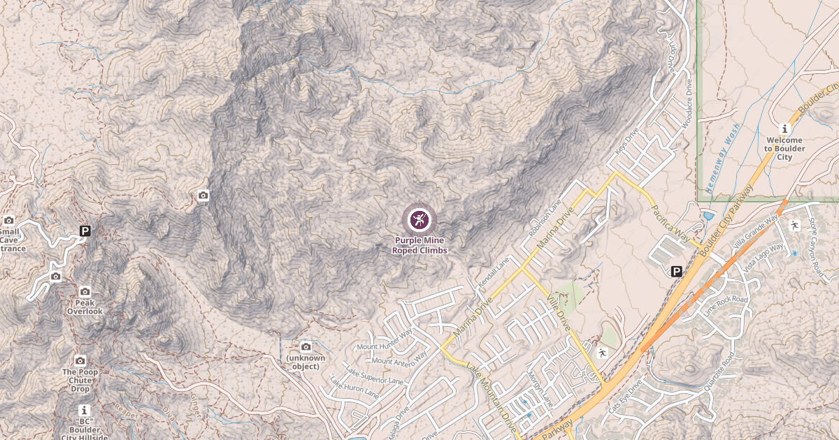 Map preview of Purple Mine Roped Climbs