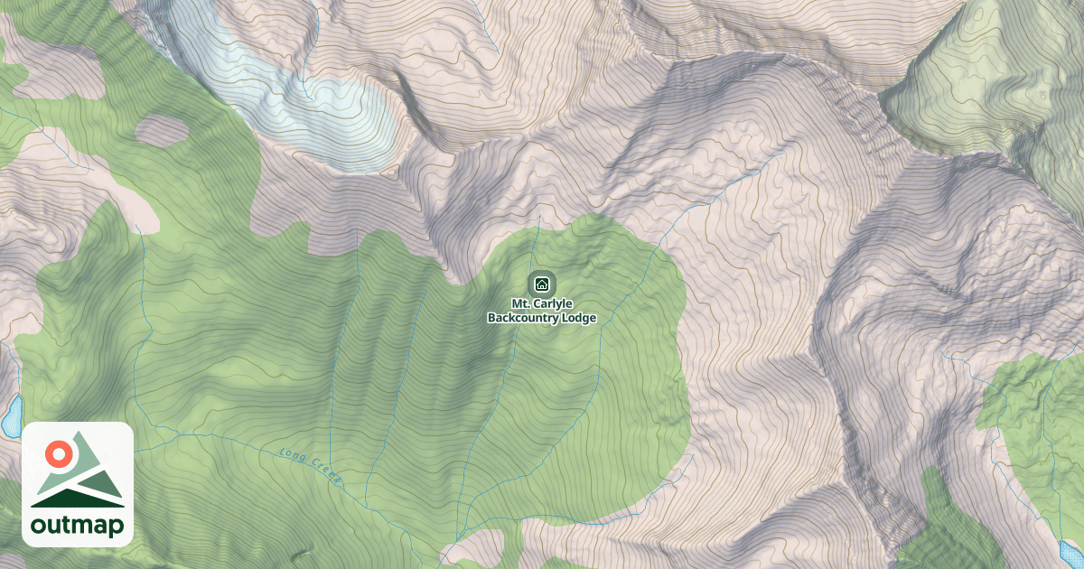 Map of Mt. Carlyle Backcountry Lodge